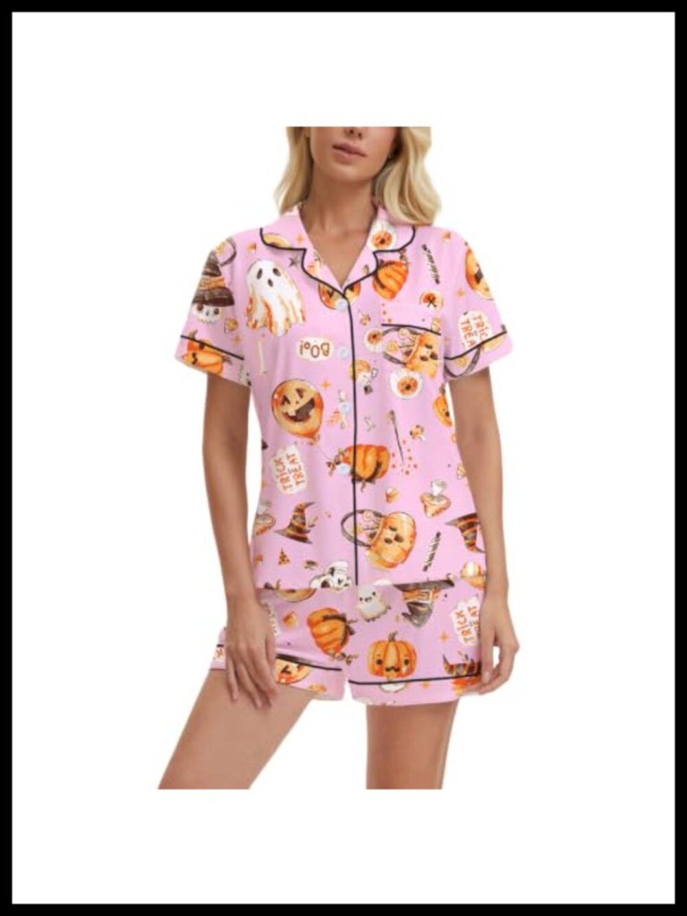 Women's Pajama Set Button Down Short Sleeve Sleepwear Lounge Set